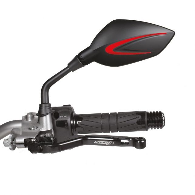 Rétroviseur Chaft Extra Diam 10 Noir/Rouge (la paire)