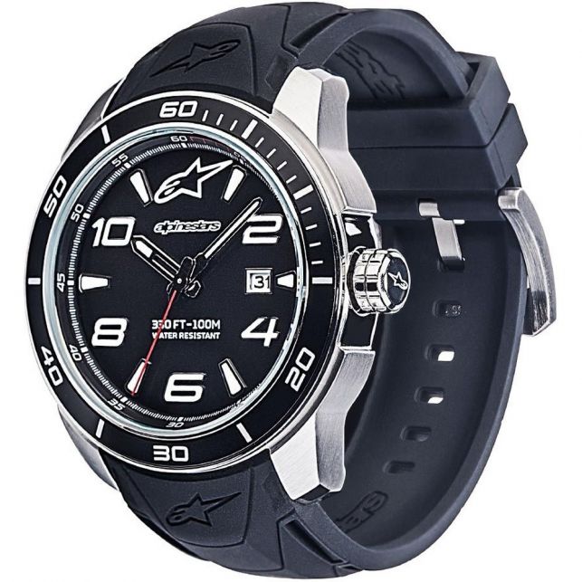 MONTRE ALPINESTARS TECH WATCH 3H STEEL SILICON STRAP