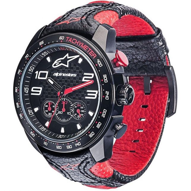MONTRE ALPINESTARS TECH WATCH CHRONO BLACK RED STRAP