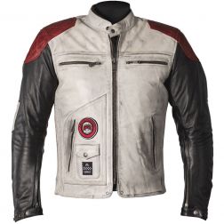 Blouson Helstons Tracker Cuir Rag
							  		