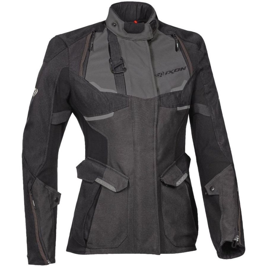 Veste moto road Ixon Eddas X-Dry Grège Bleu Noir