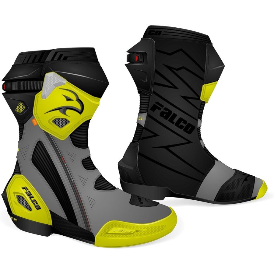 Falco Aviator Bottes Moto Homme - Cuir Brun, Taille 40 - Bottines Courtes Respirantes