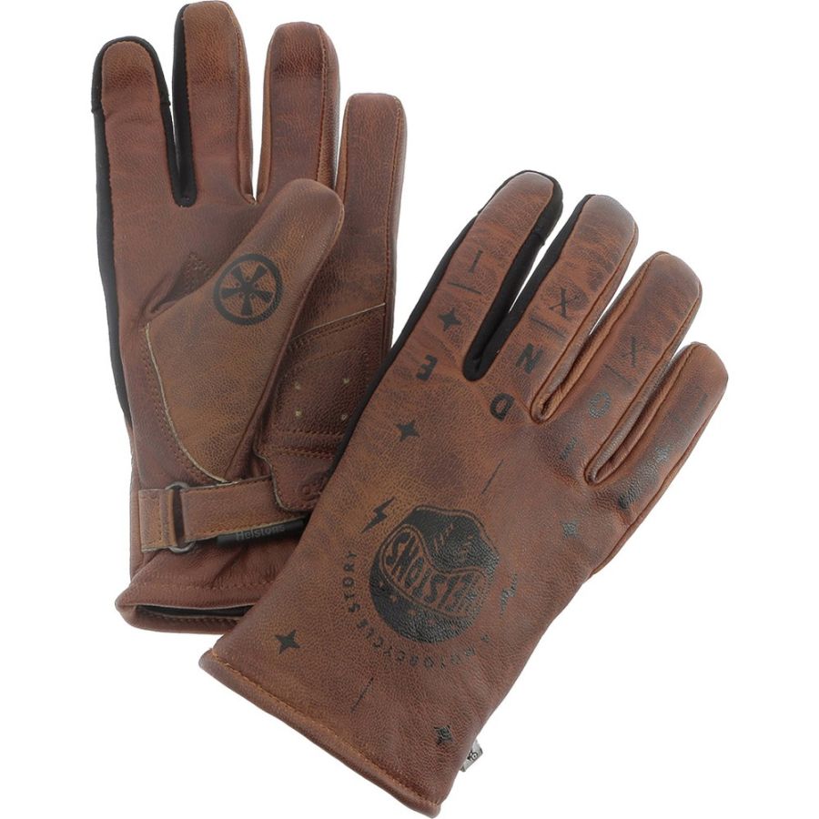 Gants cuir femme Helstons Grafic Skull Hiver noir - Équipement