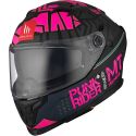 Casque MT Helmets Braker SV Punk Rider B8 Noir Rose Mat