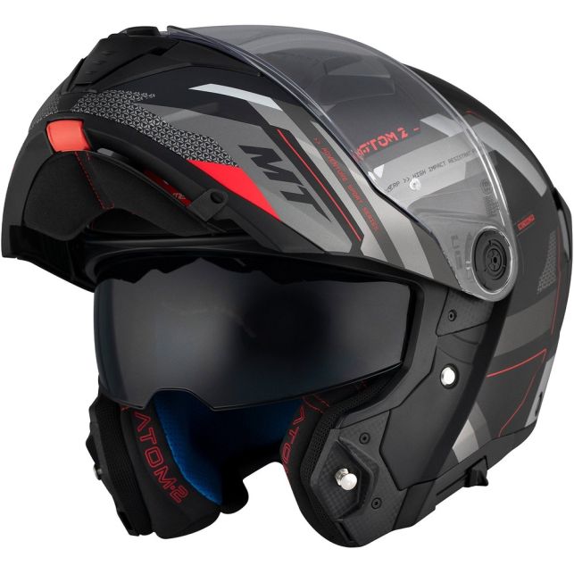 Casque MT Helmets Atom 2 SV Bast D5 Noir Gris Mat