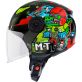Casque MT Helmets Lite Dino A0 Noir Rouge Bleu