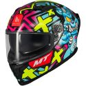 Casque MT Helmets Braker SV Crazy Teddy B7 Bleu Jaune Rose
