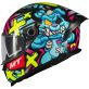 Casque MT Helmets Braker SV Crazy Teddy B7 Bleu Jaune Rose