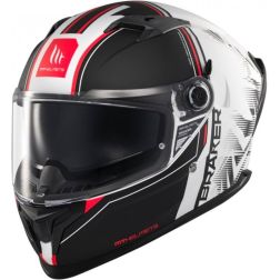 Casque MT Helmets Braker SV Charm A1 Noir Blanc Gris Mat
							  		