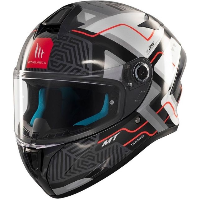 Casque MT Helmets Targo S Brik C0 Gris Blanc Rouge
