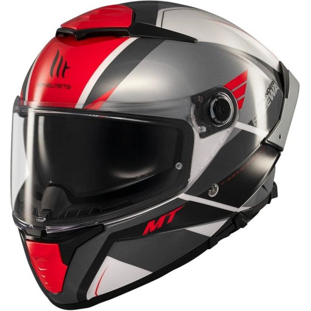 Casque MT Helmets Thunder 4 SV Freeway A5 Gris Blanc Rouge