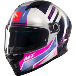 Casque MT Helmets Stinger 2 Tron C8 Bleu Blanc Rose
							  		