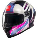 Casque MT Helmets Stinger 2 Tron C8 Bleu Blanc Rose