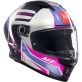 Casque MT Helmets Stinger 2 Tron C8 Bleu Blanc Rose