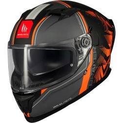 Casque MT Helmets Braker SV Charm B4 Noir Orange Blanc Mat
							  		