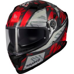 Casque MT Helmets Braker SV Fury C5 Rouge Blanc Gris
							  		