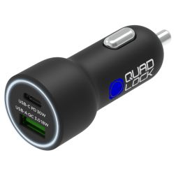 Chargeur Allume-Cigare Double USB (C+A) 48W Quad Lock
							  		