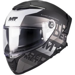 Casque MT Helmets Thunder 4 SV Waves B2 Noir Mat Blanc
							  		