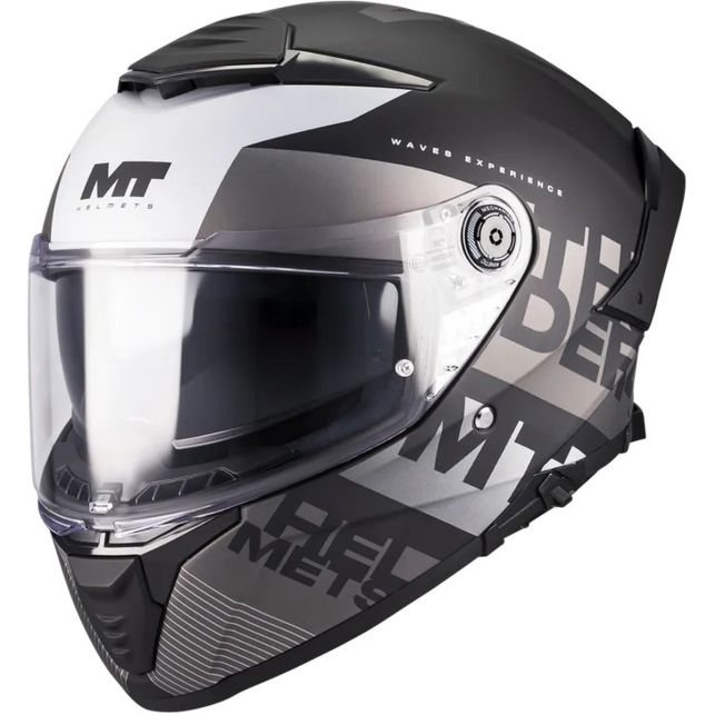 Casque MT Helmets Thunder 4 SV Waves B2 Noir Mat Blanc