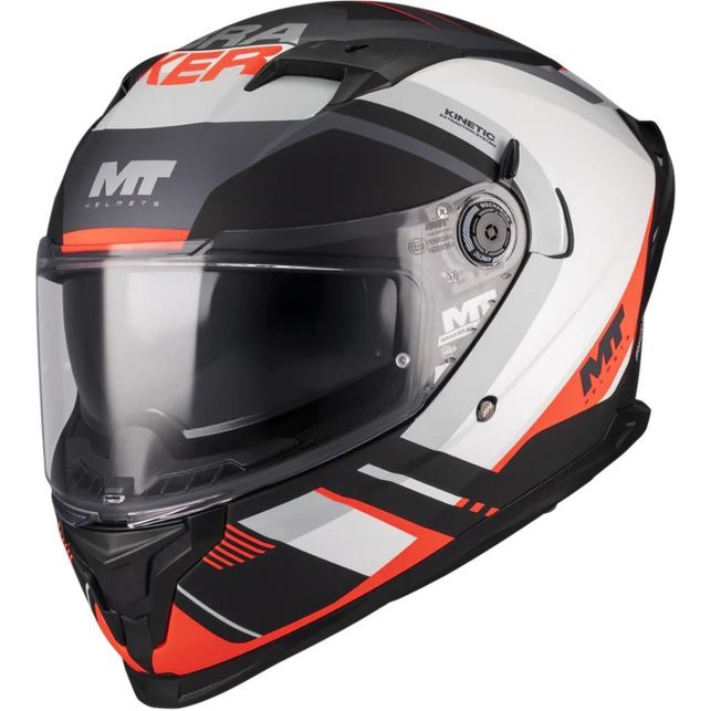 Casque MT Helmets Braker SV Inception B5 Noir Blanc Rouge