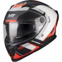 Casque MT Helmets Braker SV Inception B5 Noir Blanc Rouge