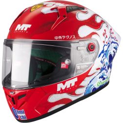 Casque MT Helmets KRE + S Yamanaka 2025 A5 Rouge Blanc Bleu
							  		
