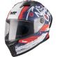 Casque MT Helmets Stinger 2 Kids Rocket C17 Rouge Bleu Blanc Mat