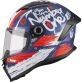 Casque MT Helmets Stinger 2 Kids Rocket C17 Rouge Bleu Blanc Mat